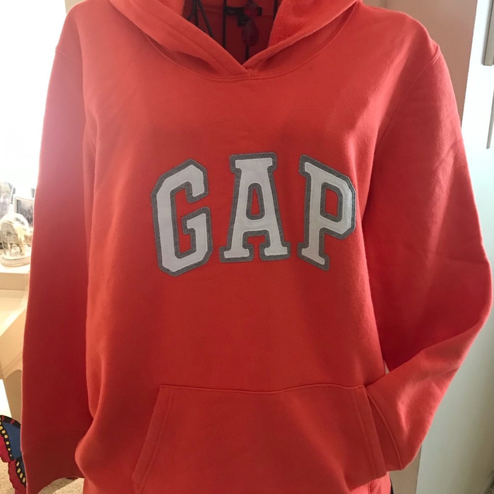 GAP. Orange Hoodie with White Lettering XXL